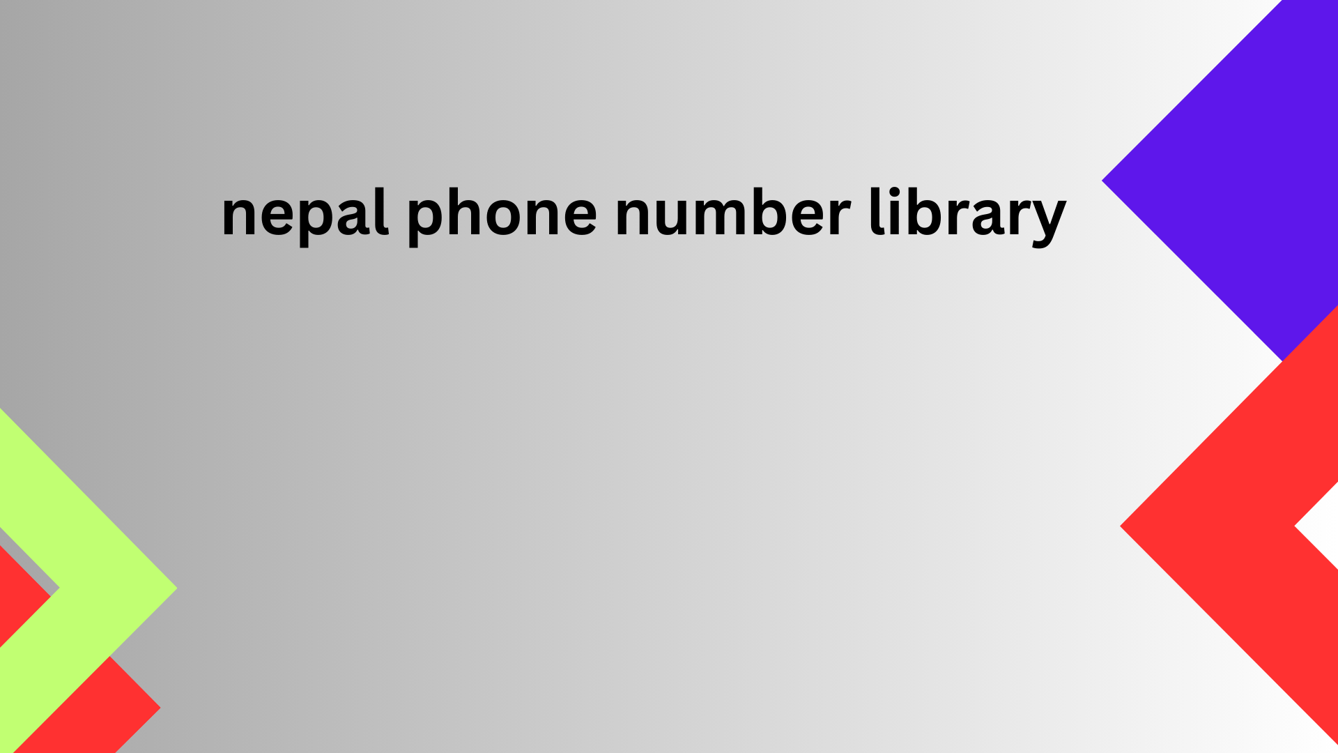 nepal phone number library