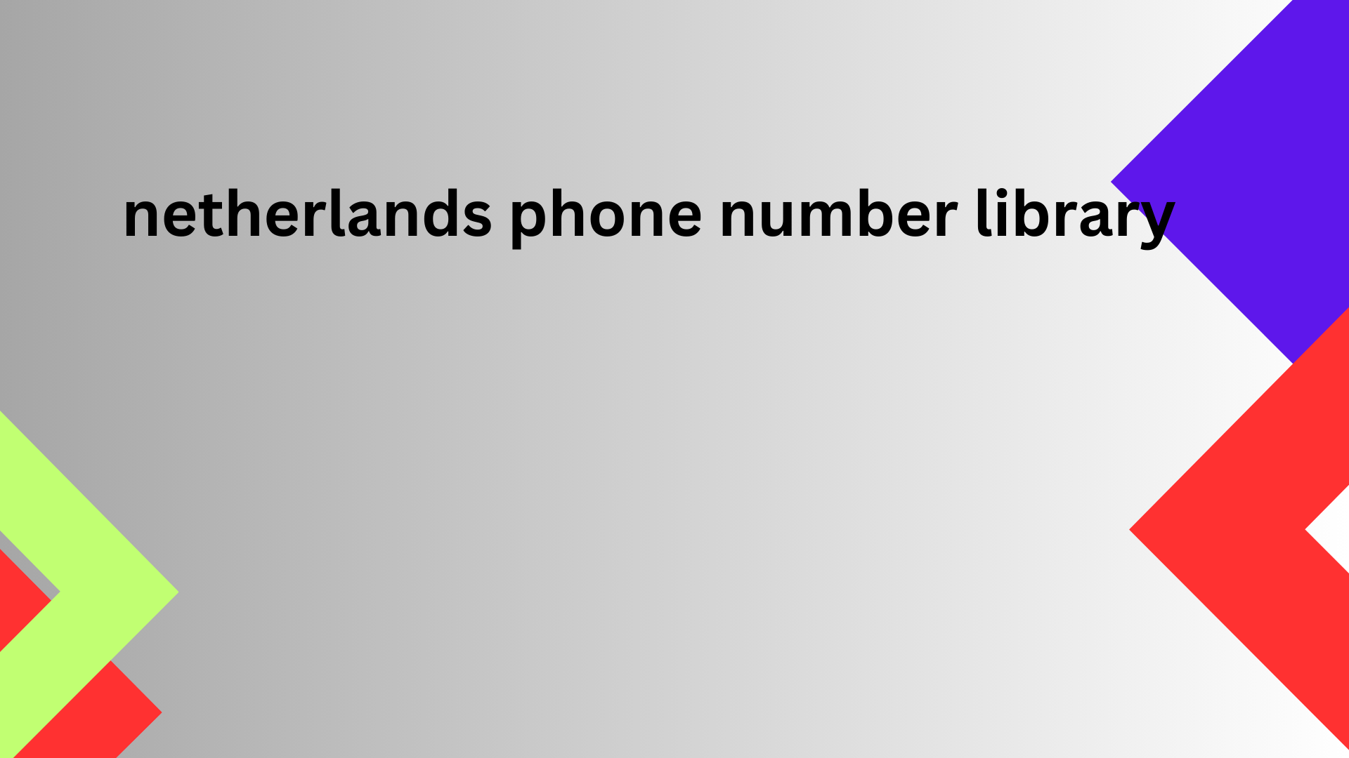 netherlands phone number library