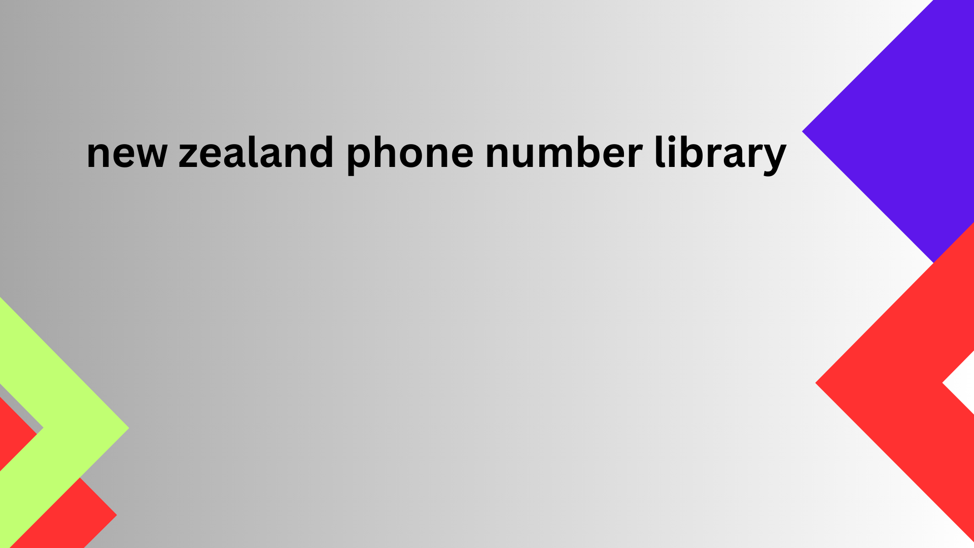 new zealand phone number library