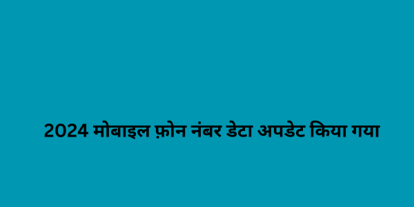 2024 मोबाइल फ़ोन नंबर डेटा अपडेट किया गया