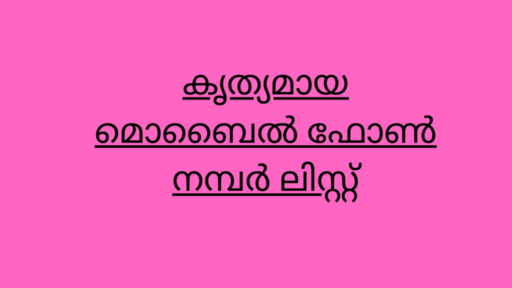 കൃത്യമായ മൊബൈൽ ഫോൺ നമ്പർ ലിസ്റ്റ് (1)