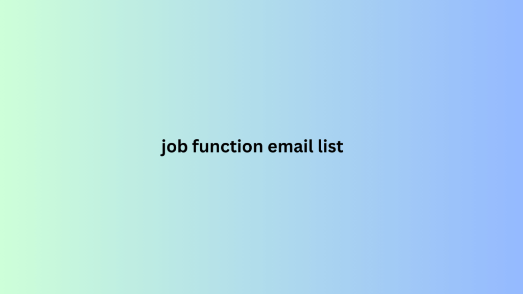 job function email list